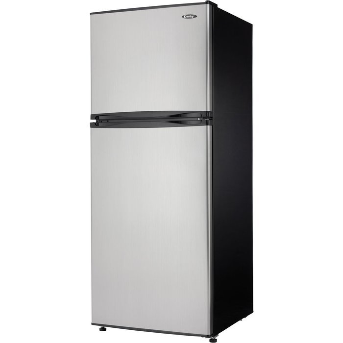 Danby DFF100C1BSLDB Refrigerator with Top-Mount Freezer, 9.9 Cubic Feet, Black/Spotless Steel N2