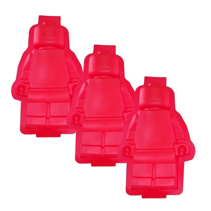 Large Figure Silicone Cake Baking, Gummy Candy, Jello Mold & Ice Cube Tray For Lego Lovers (2 Pieces) N4