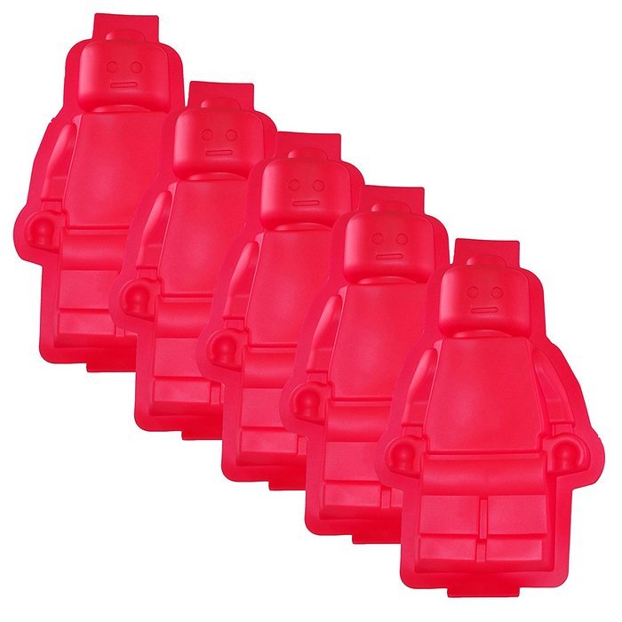 Large Figure Silicone Cake Baking, Gummy Candy, Jello Mold & Ice Cube Tray For Lego Lovers (2 Pieces) N5
