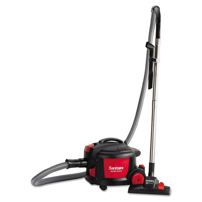 Electrolux Sanitaire SC3700A Quiet Clean Canister Vacuum, 9.0 Amp, 11" Cleaning Path, Red/Black N2