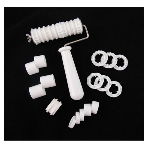 TOOGOO(R) Fondant Ribbon Cutter Roller Embosser Cake Becorating N4