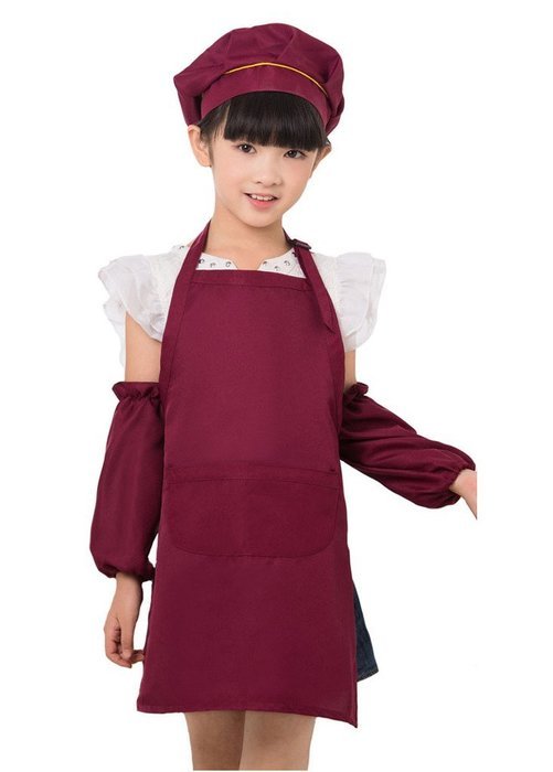 Unisex Kids Cooking Painting Gardening Apron Baking Personalized Childrens Apron(RRD,XL) N8