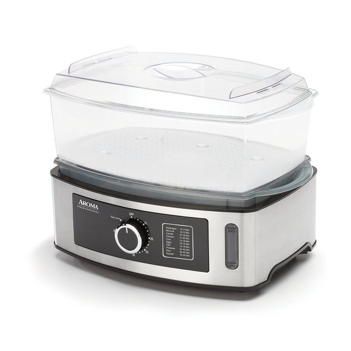 Aroma Housewares Professional 5-Quart Food Steamer, Stainless Steel N6