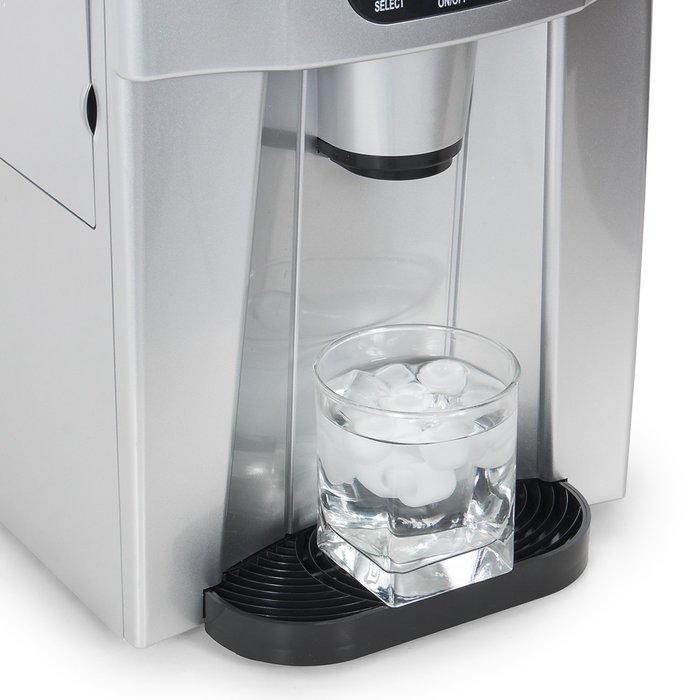 Della 2-in-1 Water Dispenser w/ Built-In Ice Maker Freestanding Machine, 2-Size Cube (26lb per Day) -Silver N3