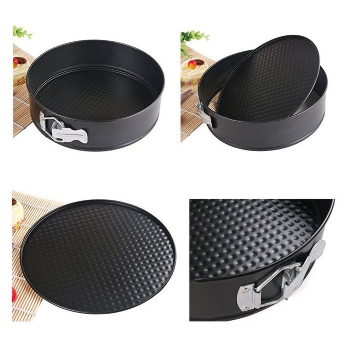 Springform Pans Set of 3,9-inch,10-inch,11-inch,Made of Non-Stick Black Aluminum,Dishwasher Safe