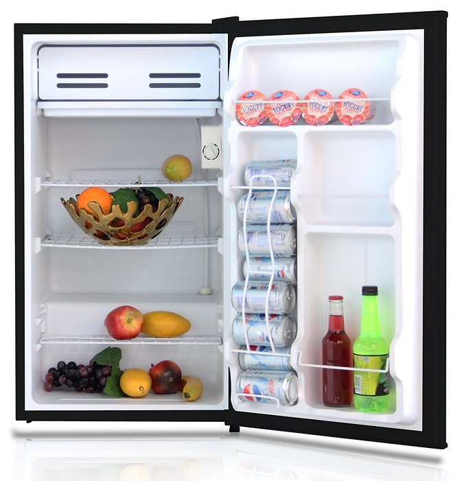 Midea WHS-65LB1 Compact Single Reversible Door Refrigerator and Freezer, 1.6 Cubic Feet, Black N6