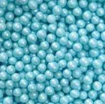Blue Edible Sugar Pearls Dragees Decoration Balls 2 Ounces