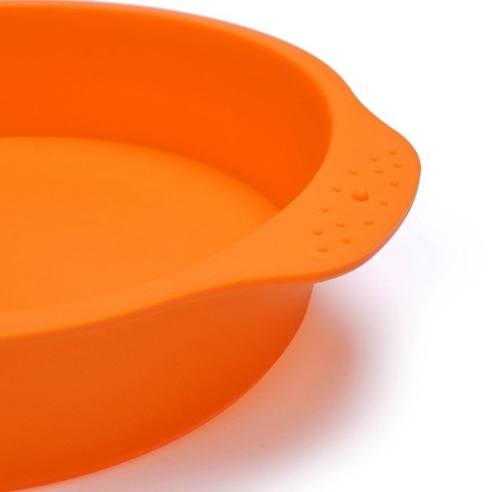 20cm (8 Inches) Silicone Round Cake Pan with Handle Suitable for All Types of Baking and Roasting Silicone Round... N6