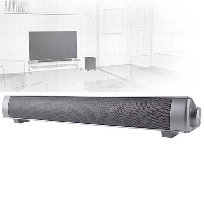 ELlight Bluetooth Small Sound Bar 3.0 Channel 15.7in 10W(2X5W) Wireless Subwoofer Stereo Speaker,Silver N2