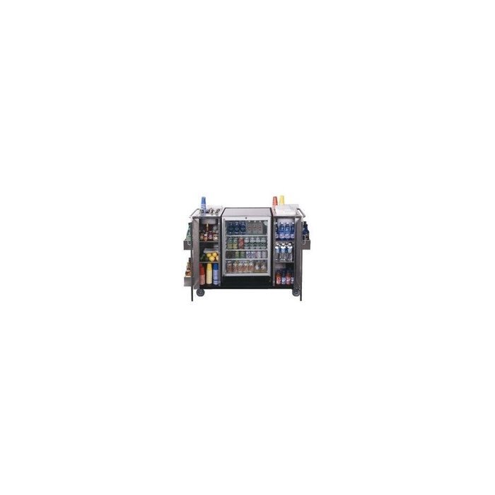 Summit CartOSSCRRC Stainless Steel Serving Cart With SCR600LOSRC Beverage Center Included