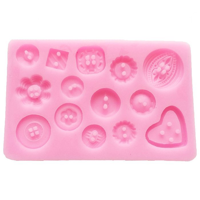 Funshowcase Sugarcraft Novelty Buttons Candy Silicone Mold for Cake Cupcake Decorating, Crafting, Polymer Clay... N3