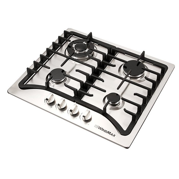 WindMax&reg; 23" Stainless Steel 4 Burner Built-In Stoves LPG/NG Gas Cooktops Cooker N2