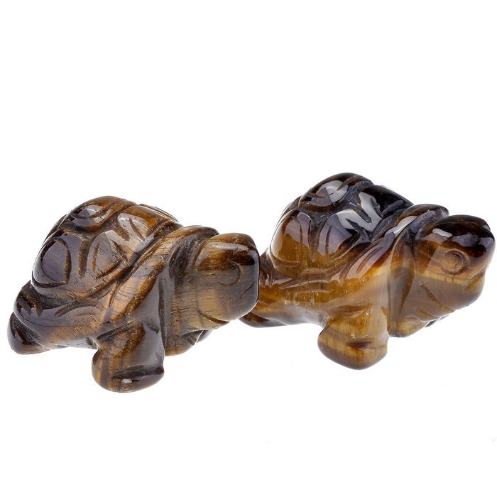 JOVIVI 1pc Natural Carved Gemstones Tortoise Figurine 1.5'' Room Decoration, with Gift Box (Opalite) N11