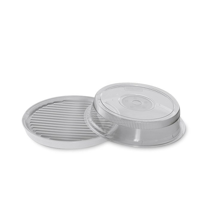 Nordic Ware Microwave 2-Sided Round Bacon and Meat Grill and 10-Inch Spatter Cover N6