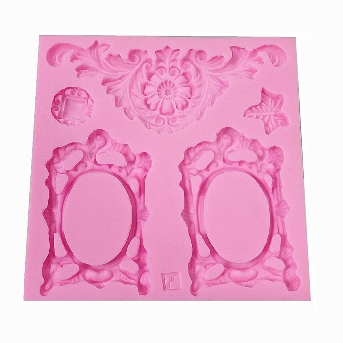 Yunko Frame Sugarcraft Silicone Fondant Embossing Cake DIY Moulds Candy Decoration Mould Cake Decorating Molds... N2