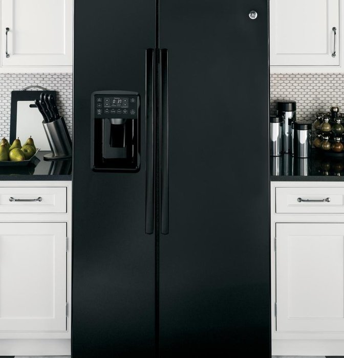 GE PSE25KGHBB Profile 25.4 Cu. Ft. Black Side-By-Side Refrigerator - Energy Star N5