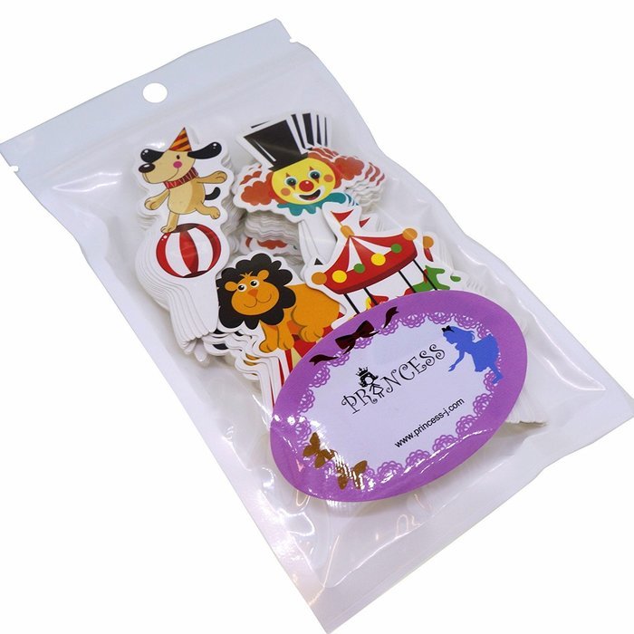Circus Carnival Theme Favor Tags Cupcake Bun Cake Topper Party Decoration, Pack of 95 N3