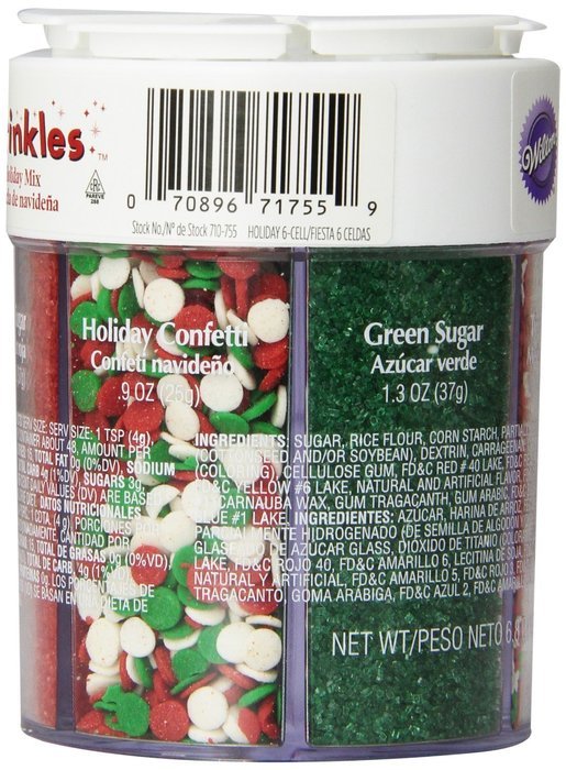 Wilton 6 Mix Holiday Sprinkle Assortment, Christmas N3