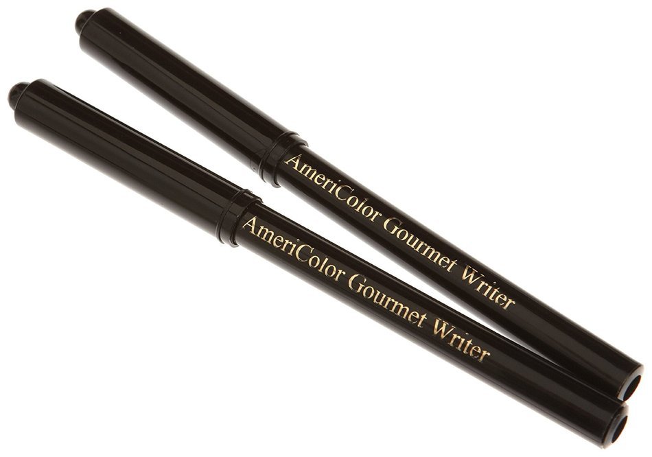 AmeriColor 2 Pack Gourmet Food Writer Set, Black Marker N3