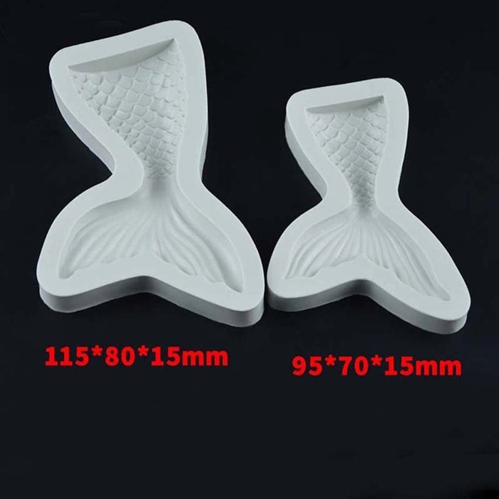Zeroyoyo Fondant Cake Silicone Cupcake Mould Baking Tools Chocolate Halloween Fish Tail Shaped (S) N6