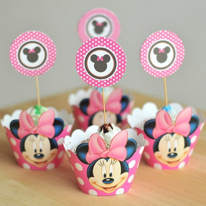 Winrase&reg; Set of 12 Chic Batman Mouth Kids Birthday Party Decoration Paper Cupcake Liner Wrap Wrappers with Toppers... N29