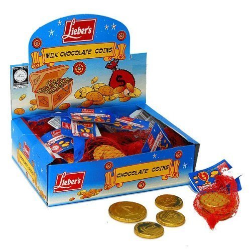 Chanukah / Hanukkah Candy / Gelt - One Bag of 4 Chocolate Coins by Leiber's