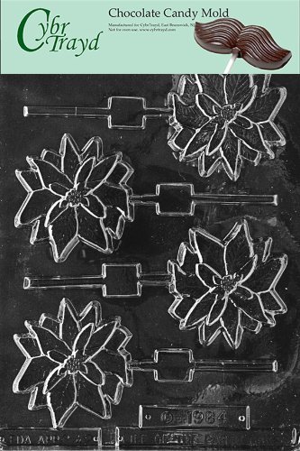 Cybrtrayd C042 Poinsettia Lolly Life of the Party Chocolate Candy Mold with Exclusive Cybrtrayd Copyrighted Chocolate...