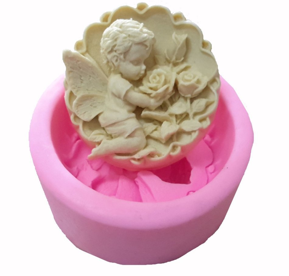 WYD Bush Angel Baby Mermaid Silicone Mold,Handmade Soap Mold,Cake Mold Decorating,Fondant Baking Mold N2