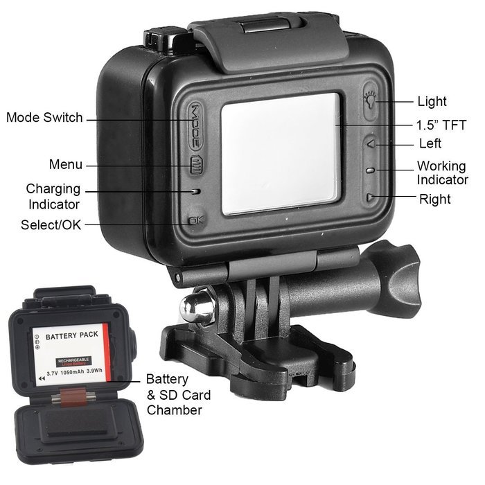 Discovery Adventures HD Sports Action Video Camera 12M 1080p 1.5" Display 30m Waterproof Wifi Extreme Sport Helmet... N3