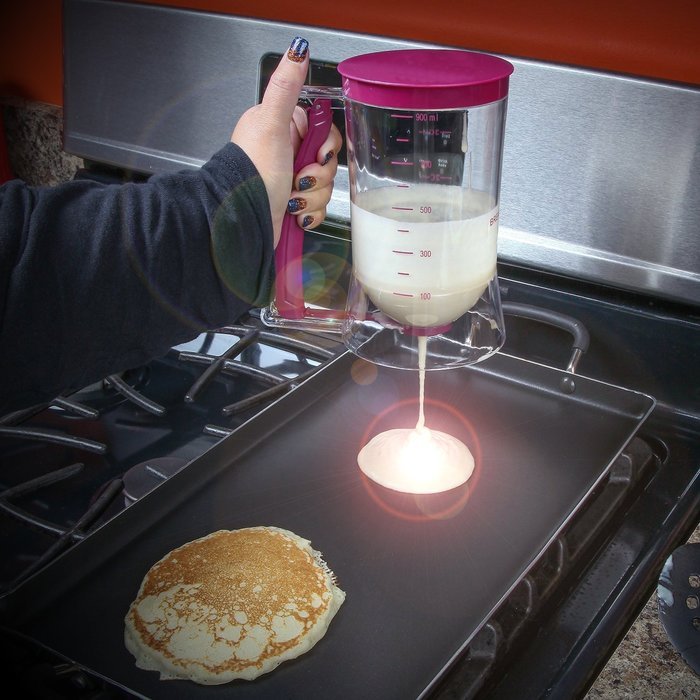 Holuck Cake Batter Distributor Batter Dispenser with Measuring Label DIY Cake Pancakes,with24 silicone baking... N4