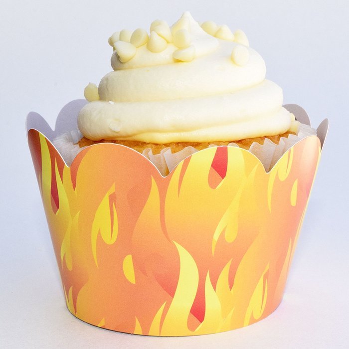 Fire Truck Flame Theme Cupcake Wrappers, Blaze, Confetti Couture Party Supplies, 36 Wraps N6