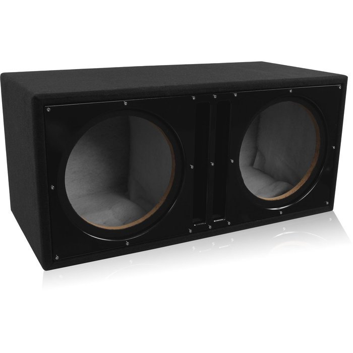 Belva Dual 12-inch Car Subwoofer Box Sealed and Ported 3/4-inch MDF Prelined Polyfil Includes Custom Blue Baffle... N12