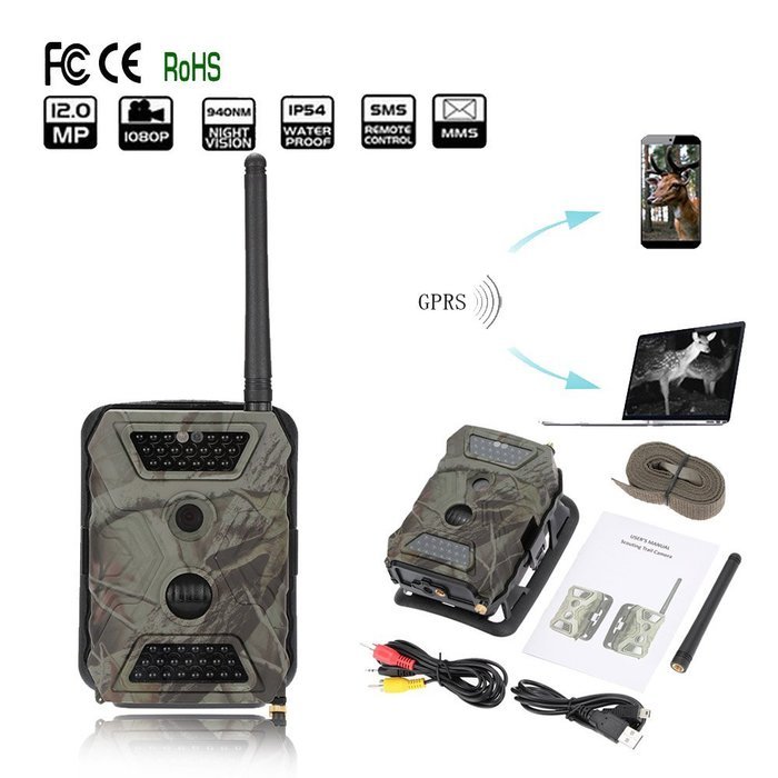 Hillside Fire SMS/MMS/GPRS/SMTP/FTP Scouting Wildlife Hunting 12MP HD Digital Camera Trail Game 940nm IR LED Video... N2