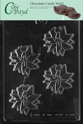 Cybrtrayd C433 Poinsettia Life of the Party Chocolate Candy Mold with Exclusive Cybrtrayd Copyrighted Chocolate...