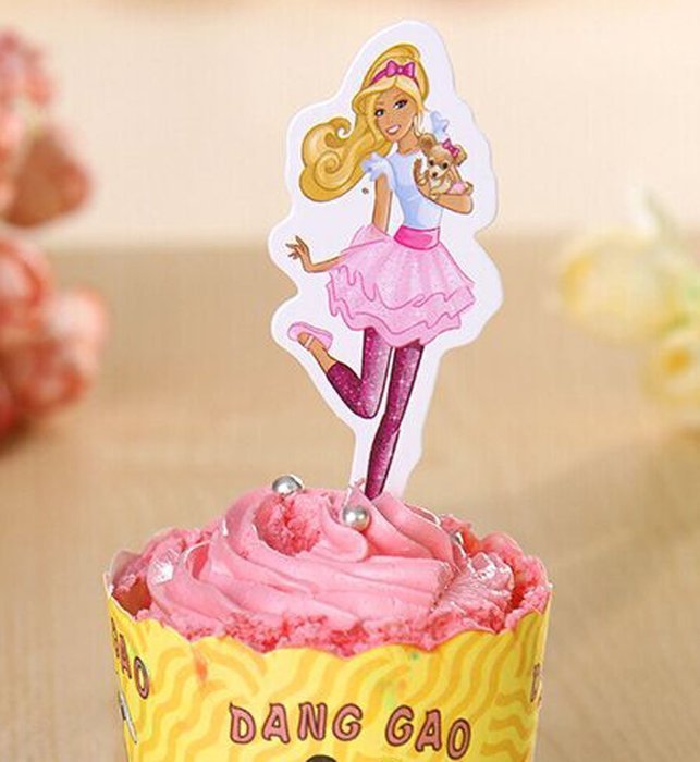 Yunko 60 Pcs Barbie Fun Cupcake Decorative Toppers Cupcake Decorating Tools N3