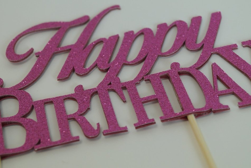 All About Details Pink Happy-birthday Cake Topper