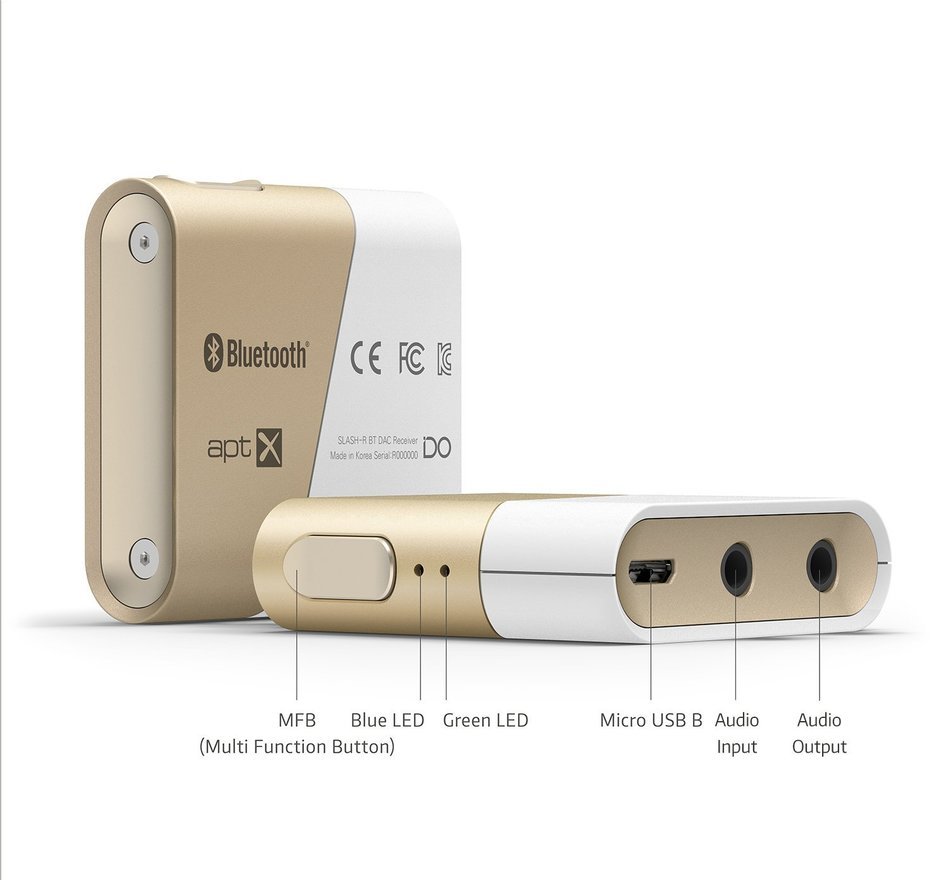 Bluetooth Music Receiver Audio Adapter Dongle DO-inc SLASH-R3 Gold 3.5mm High Performance External DAC Mixer Wireless... N5