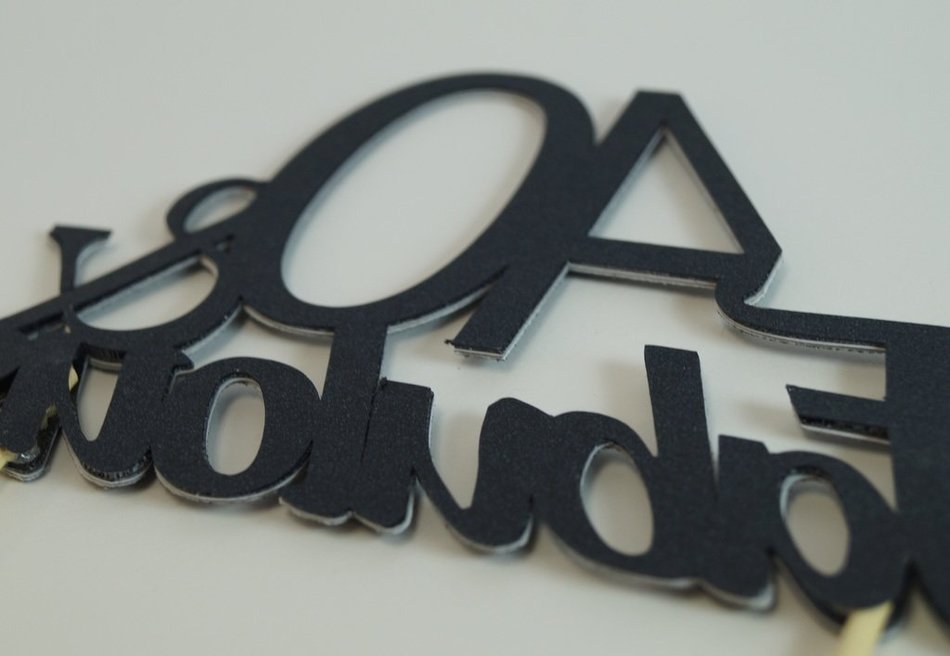 Black 40 & Fabulous Cake Topper N3