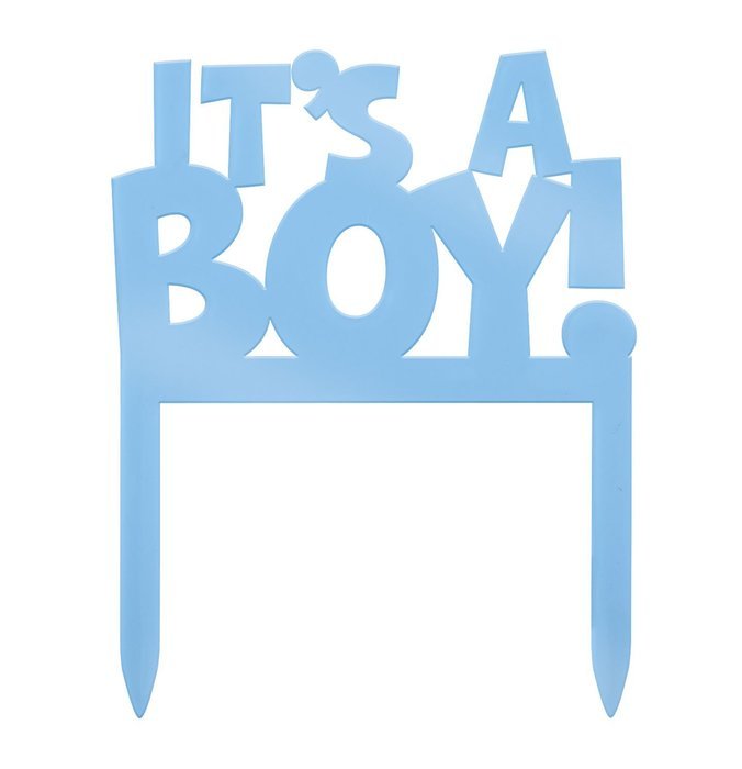 Plastic It's A Boy Baby Shower Cake Topper