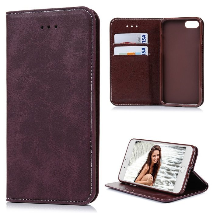 iPhone 7 Case (4.7 inch) - Book Style Wallet Stand Case Magnetic Smart Closure PU Leather Case Shockproof Soft... N23
