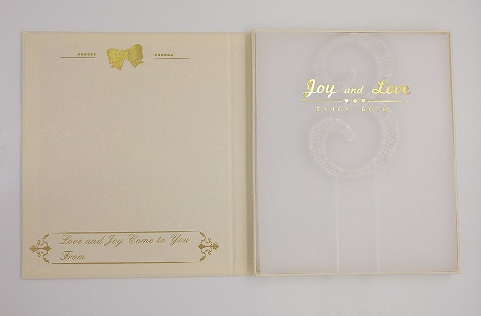LOVENJOY with Gift Box Number 1 Crystal Rhinestone Baby Shower Wedding Birthday Anniversary Engagement Metal Cake... N13
