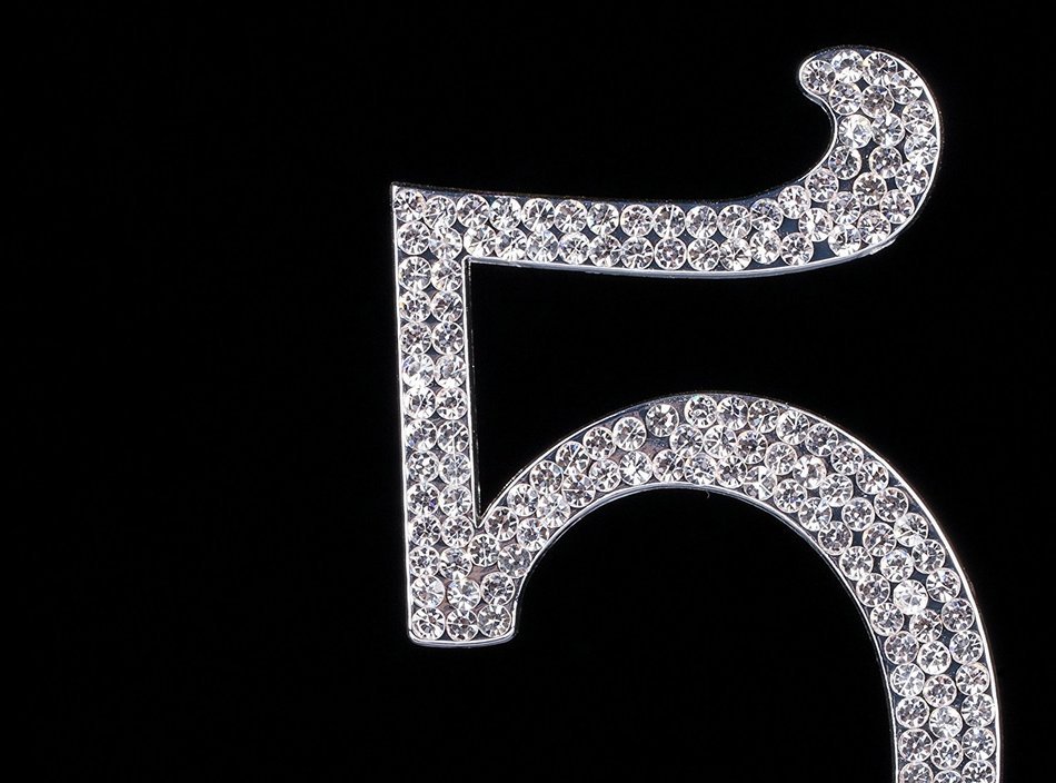 LOVENJOY with Gift Box Number 1 Crystal Rhinestone Baby Shower Wedding Birthday Anniversary Engagement Metal Cake... N17