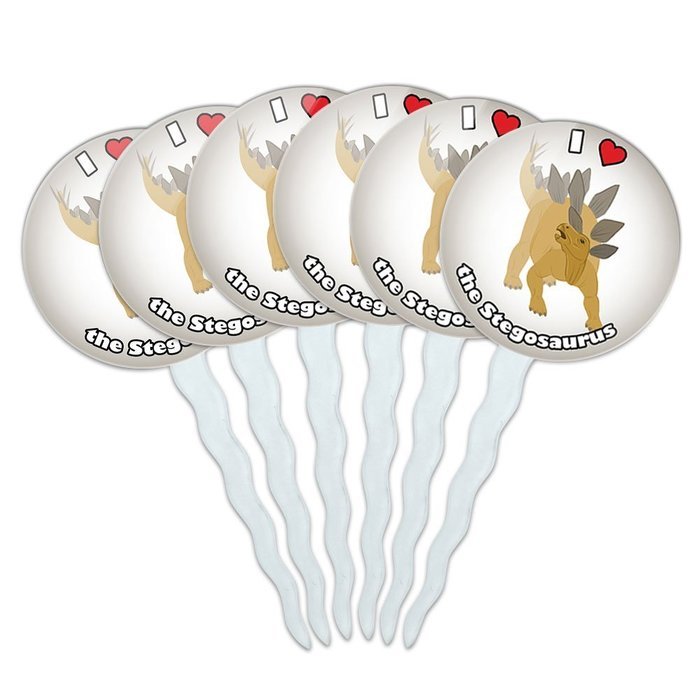 Set of 6 Cupcake Picks Toppers Decoration I Love Heart - Sloths N16