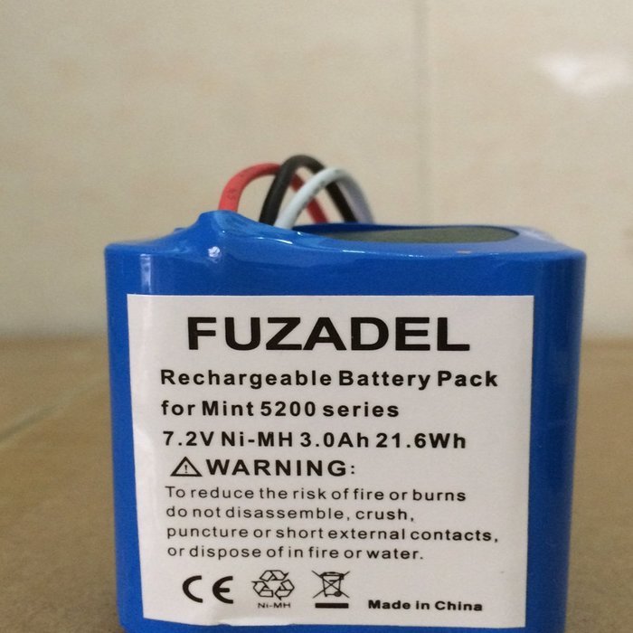 FUZADEL 3000mAh 7.2v Ni-MH Battery for iRobot Mint Plus 5200 Battery iRobot Braava 380t 5200B 5200C Automatic... N4