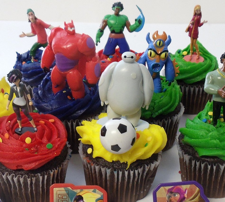 Big Hero 6 Deluxe 21 Piece Cupcake Topper Set Featuring 6 Big Hero Party Cake Rings, Soccer Ball, Bam & Pow Signs... N7