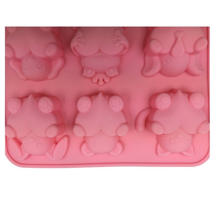 Wocuz Silicone Soap Mold Chocolate Icecream Mold Baking Pan - Rabbit Elephant Frog Cat Bear Shape N5