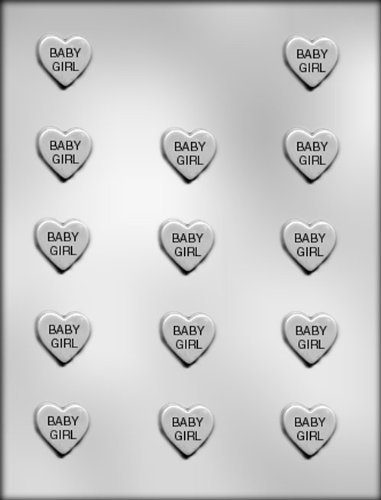 CK Products 1-Inch Baby Girl Heart Chocolate Mold