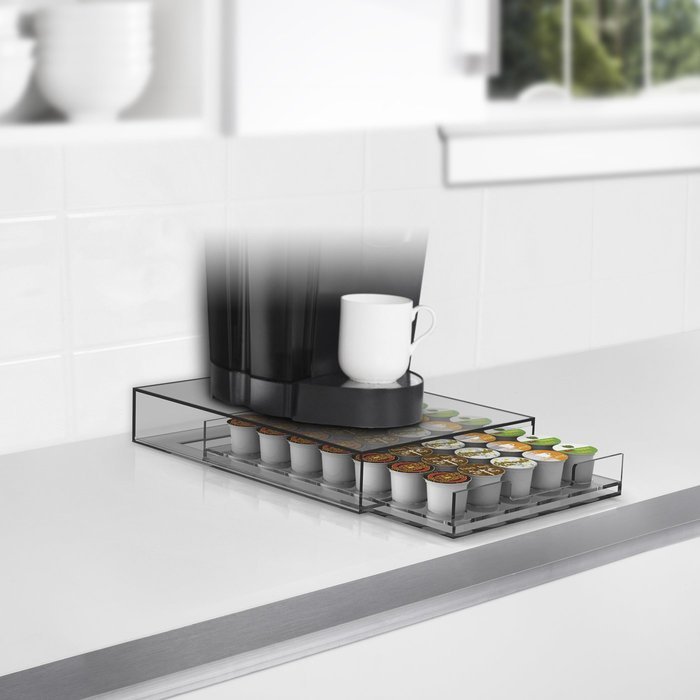 Mind Reader Plexus Single Serve Coffee Pod Storage Drawer, 35 Capacity, Clear N3