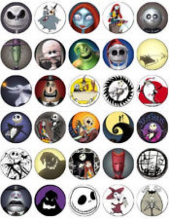 30 EDIBLE CAKE IMAGE-30 NIGHTMARE BEFORE CHRISTMAS CUPCAKE TOPPERS