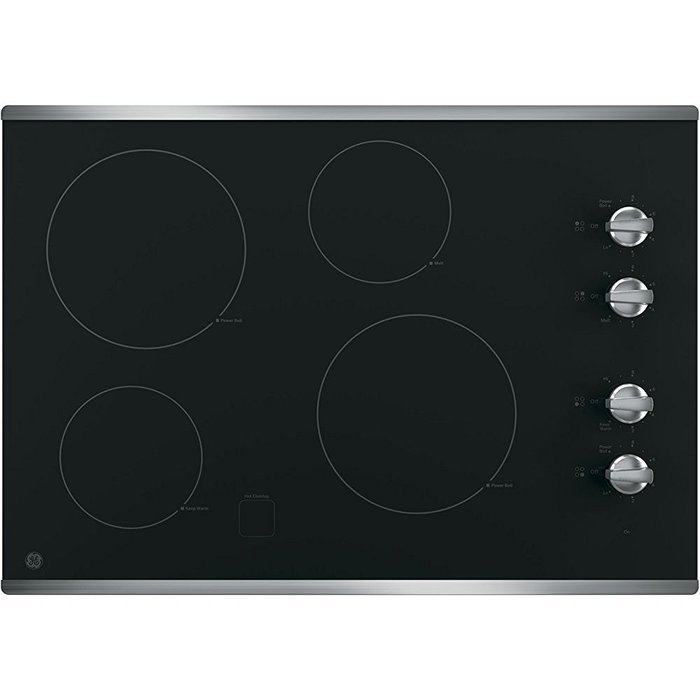 GE JP3030SJSS 30" Electric Cooktop with 4 Cooking Elements in Stainless Steel